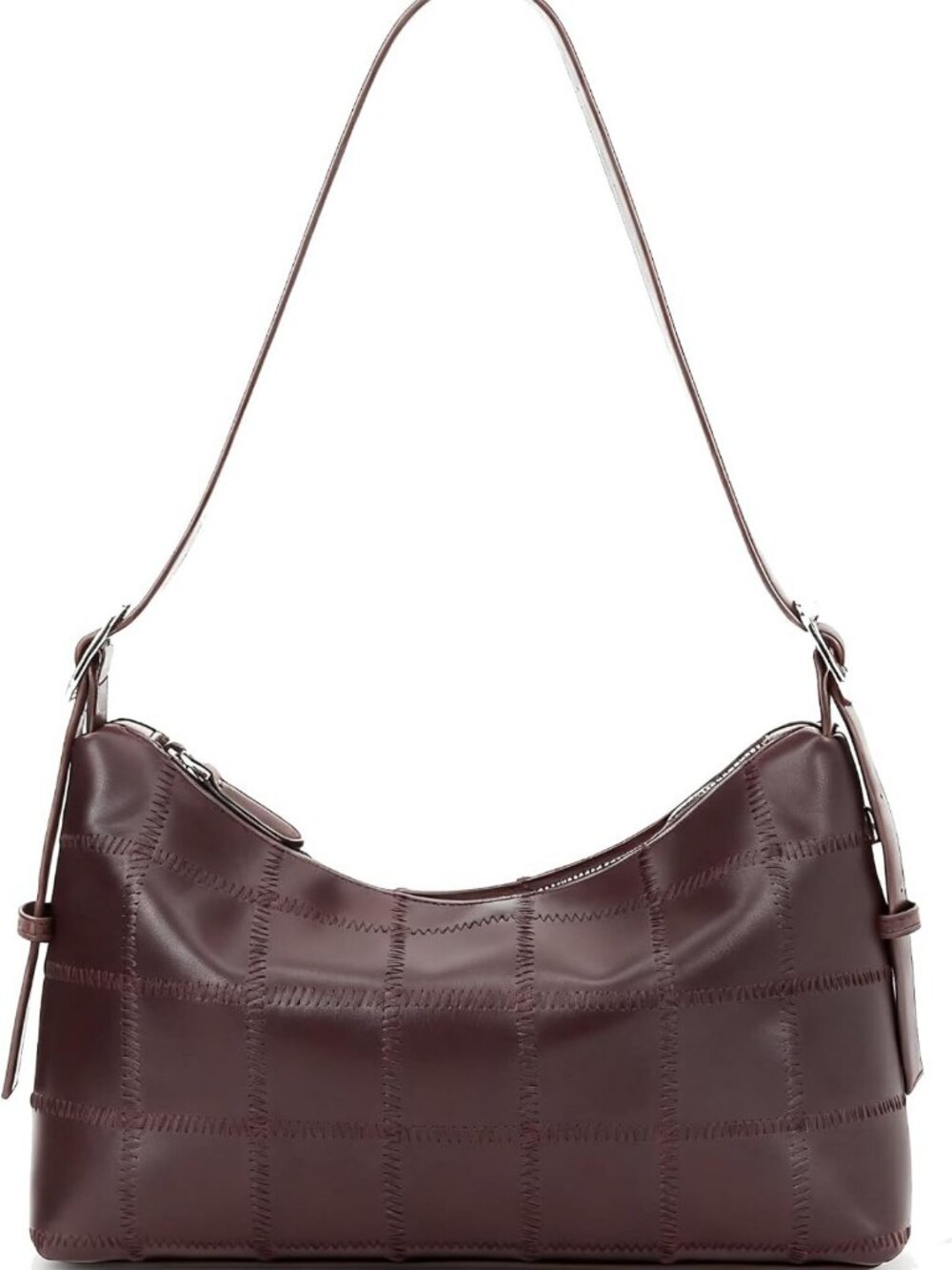 Trendy Checkered Crossbody Bag for Women - Classic Black & White Leather Tote